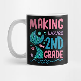 Making Waves In 2nd Grade Mermaid Back To School Gift For Boy Girl Kids Mug